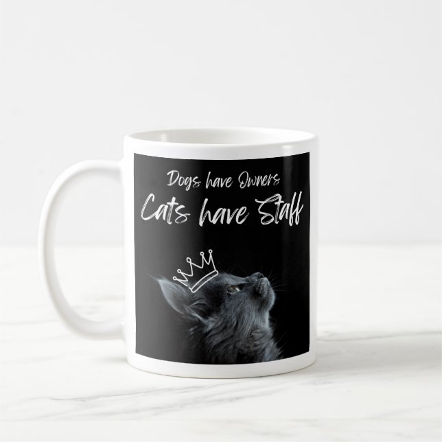 Caneca De Café Cães têm donos, gatos têm funcionários (Esquerda)