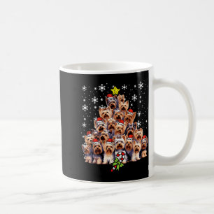 Caneca De Café Cães Yorkie Árvore de Natal Festa de Natal Pet Hom