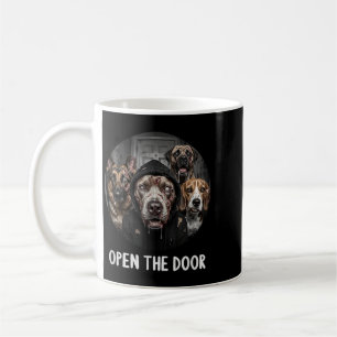 Caneca De Café Cães Zumbis Divertidos de Halloween Abram a Porta