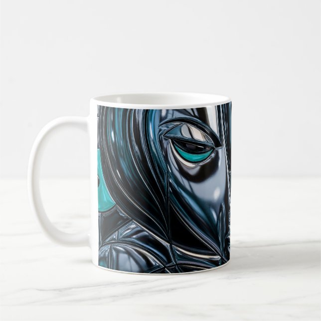 Caneca De Café Café Abstrato Cibernético (Esquerda)
