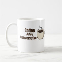 Café Antes da Conversa Citação Divertida de Café