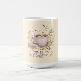 Caneca De Café Café Aquarela Lavanda Aconchegante