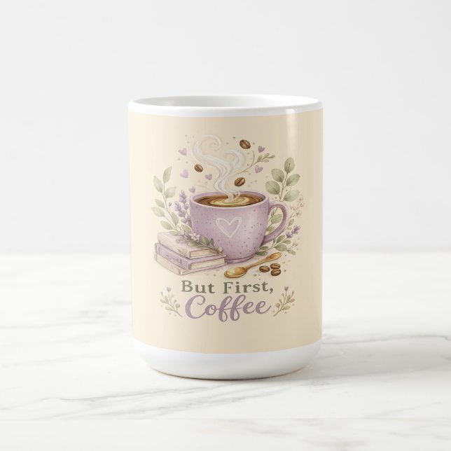 Caneca De Café Café Aquarela Lavanda Aconchegante (Centro)