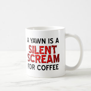 Caneca De Café Café Bocejo Grito Caneca Divertida