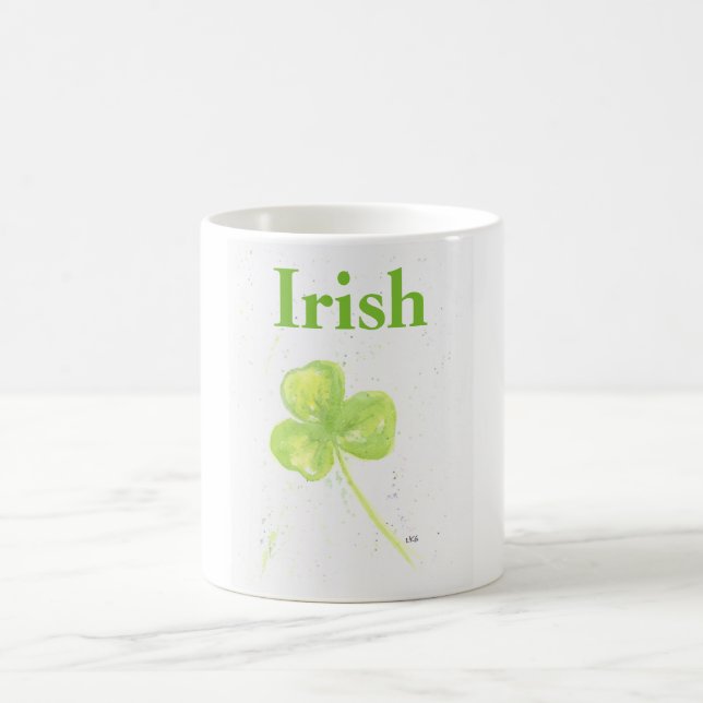 Caneca De Café Café Branco Mug com Shamrock Verde Irlandês (Centro)