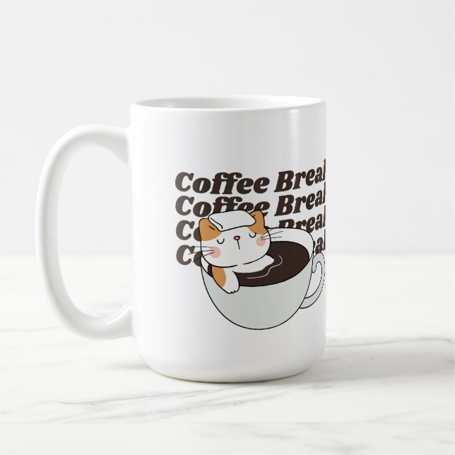 Caneca De Café Café Break Gato Engraçado (Esquerda)