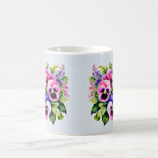 Caneca De Café Café Café Pansy Jardim Mug 11 Oz Aquarela