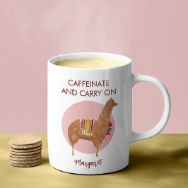 Caneca De Café Café Carregue na Llama Alpaca Animal Desenhado à M
