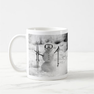 Caneca De Café Café Chá Cacau Engraçado Fofo Homem de Neve Esqui