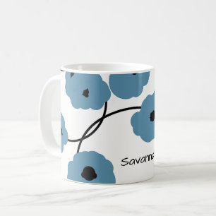 CANECA DE CAFÉ CAFÉ CHIQUE MUG_MOD B; UE E PAPOILAS PRETAS