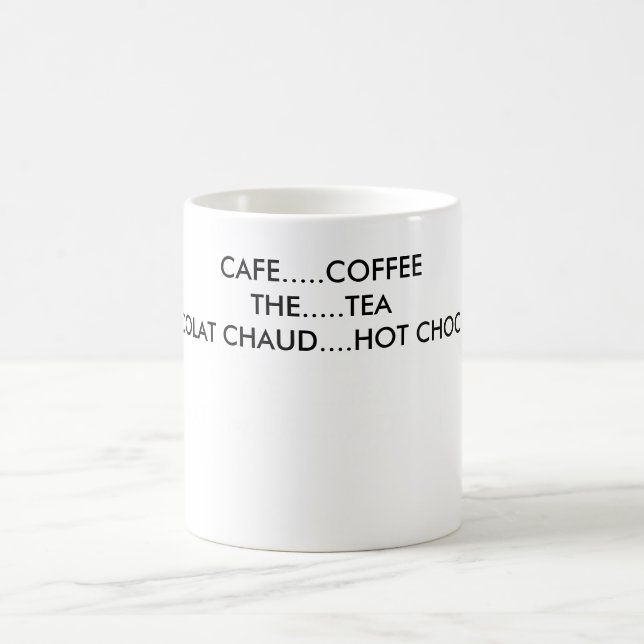 CANECA DE CAFÉ CAFÉ ........ COFFEETHE ....... TEACHOCOLAT CHAUD (Centro)