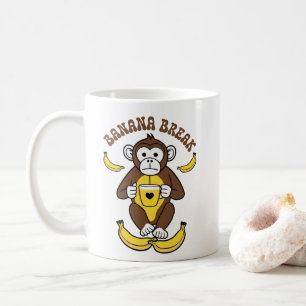 Caneca De Café Café com Bebendo de macaco giro - Quebra de banana