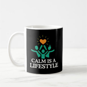 Caneca De Café Café com Citação de Bem-Estar Calm é um Estilo de 
