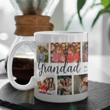 Café com Colagem de 12 Fotos do Avô Personalizado