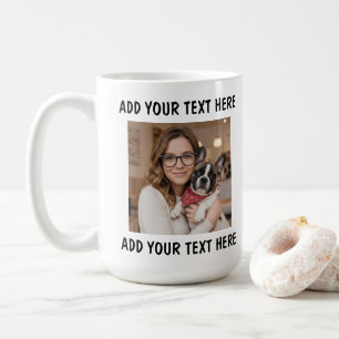 Caneca De Café Café com Foto e Texto ou Nome Personalizado