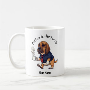 Caneca De Café Café com Terno de Negócios de Cachorro Sabujo Engr