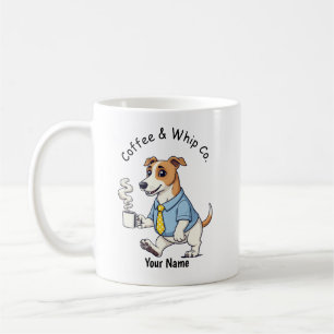 Caneca De Café Café com Terno de Negócios de Whippet Engraçado