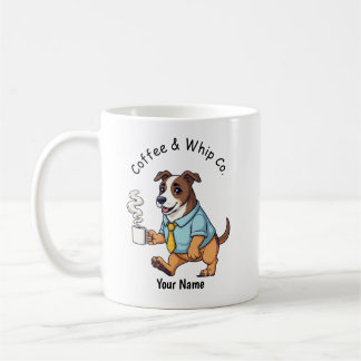 Caneca De Café Café com Terno de Negócios de Whippet Engraçado