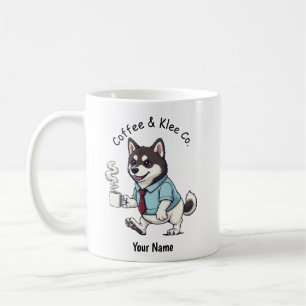 Caneca De Café Café com Terno de Negócios do Alaskan Klee Kai Eng