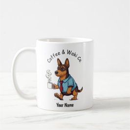 Caneca De Café Café com Terno de Negócios Engraçado do Cão Azawak