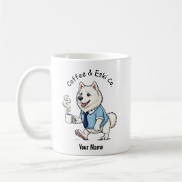 Caneca De Café Café com Terno de Negócios Engraçado do Cão Esquim