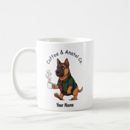 Caneca De Café Café com Terno de Negócios Engraçado do Cão Pastor