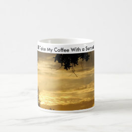 Caneca De Café Café Com Um Pôr do Sol -