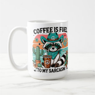 Caneca De Café Café Combustível Sarcasmo Guaxinim Engraçado