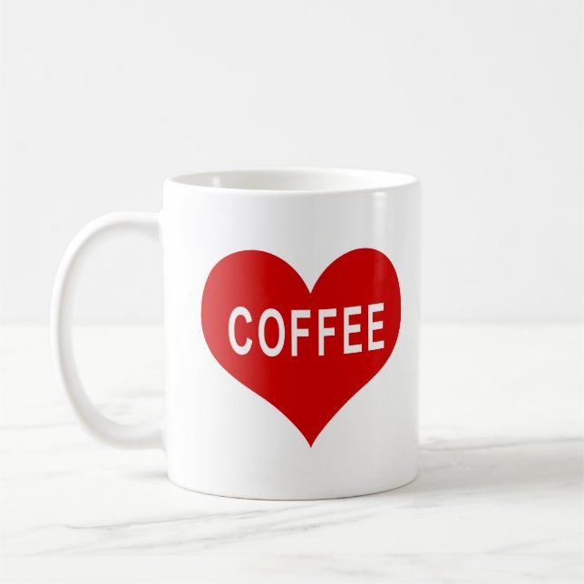 Caneca De Café Café Coração Vermelho Amor (Esquerda)
