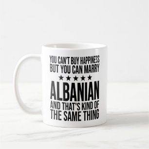Caneca De Café Café da Felicidade de Casar com um Albanês Engraça