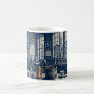 Caneca De Café Café da Filadélfia PA década de 1700 Arte em Azul