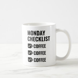 Caneca De Café Café da Lista de Verificação de Segunda-feira