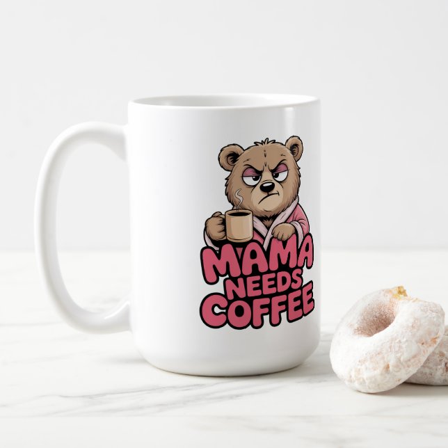 Caneca De Café Café da Mamãe Urso (Com Donut)