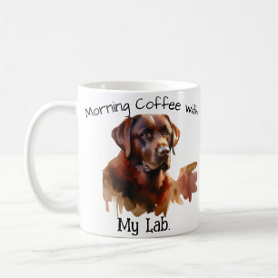 Caneca De Café Café da Manhã com minha Labrador Modern Mug