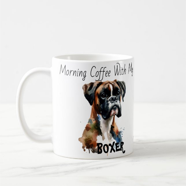 Caneca De Café Café da Manhã Com o Meu Boxer Fofo (Esquerda)