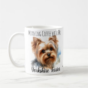 Caneca De Café Café da Manhã com Yorkshire Terrier Cute Mug