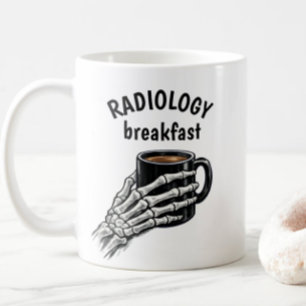 Caneca De Café Café da Manhã de RADIOLOGIA Esqueleto Mão
