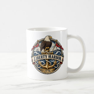 Caneca De Café Café de Âncora Águia Liberty Harbor de dois lados