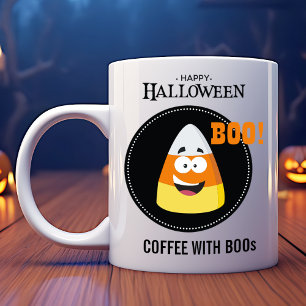 Caneca De Café Café de Candy Corn com Boos Halloween