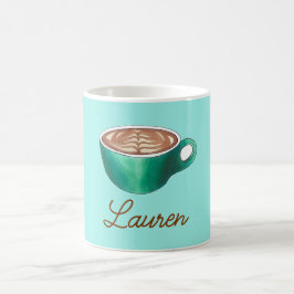 Caneca De Café Café de Cappuccino Lateral Branco Plano Personaliz