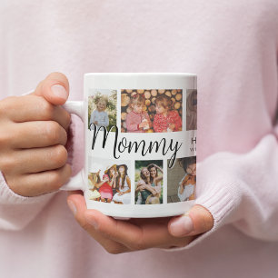 Caneca De Café Café de Colagem de Fotografias da Mamãe Personaliz