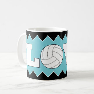Caneca De Café Café de Diversão Personalizada do Amor de Voleibol