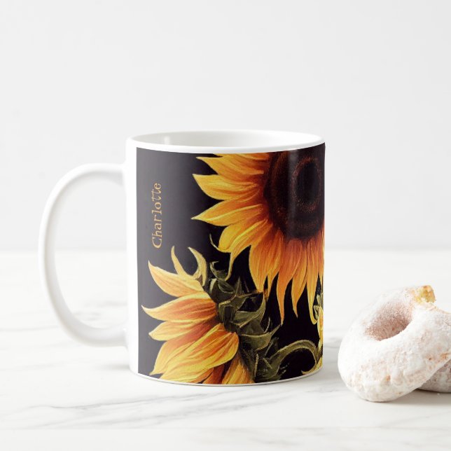 Caneca De Café Café de girassol Mug (Com Donut)