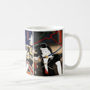 Caneca De Café Café de Impressão Samurai do bloco de madeira