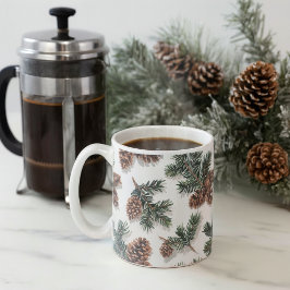 Caneca De Café Café de Inverno Aconchegante da Pinha de Pinheiro
