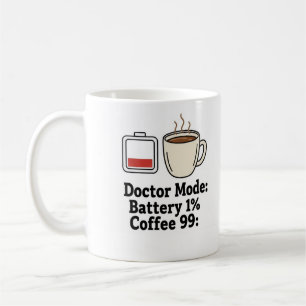 Caneca De Café Café de Médico Engraçado Bateria Vida Gráfico