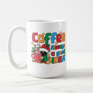 Caneca De Café Café De Natal Com Ditos Festivos