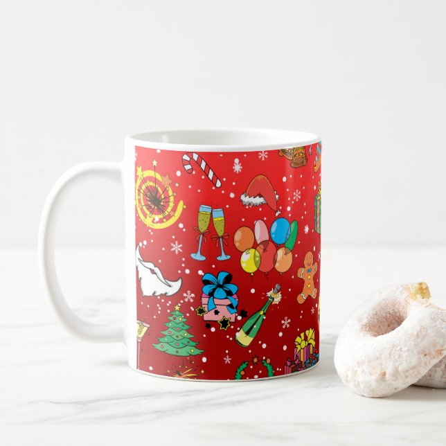 Caneca De Café Café de Natal divertido (Com Donut)