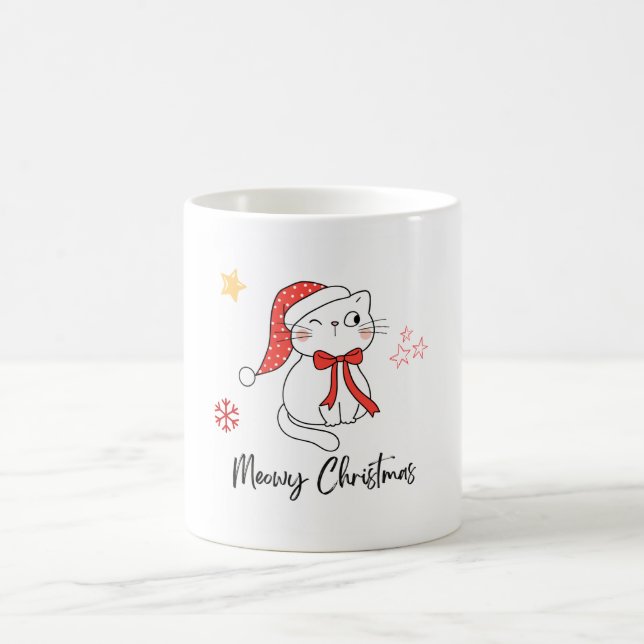 Caneca De Café Café de Natal Festivo Mug com Gatos Adoráveis (Centro)