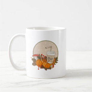 Caneca De Café Café de Outono & Abóboras – Design de Café de Outo